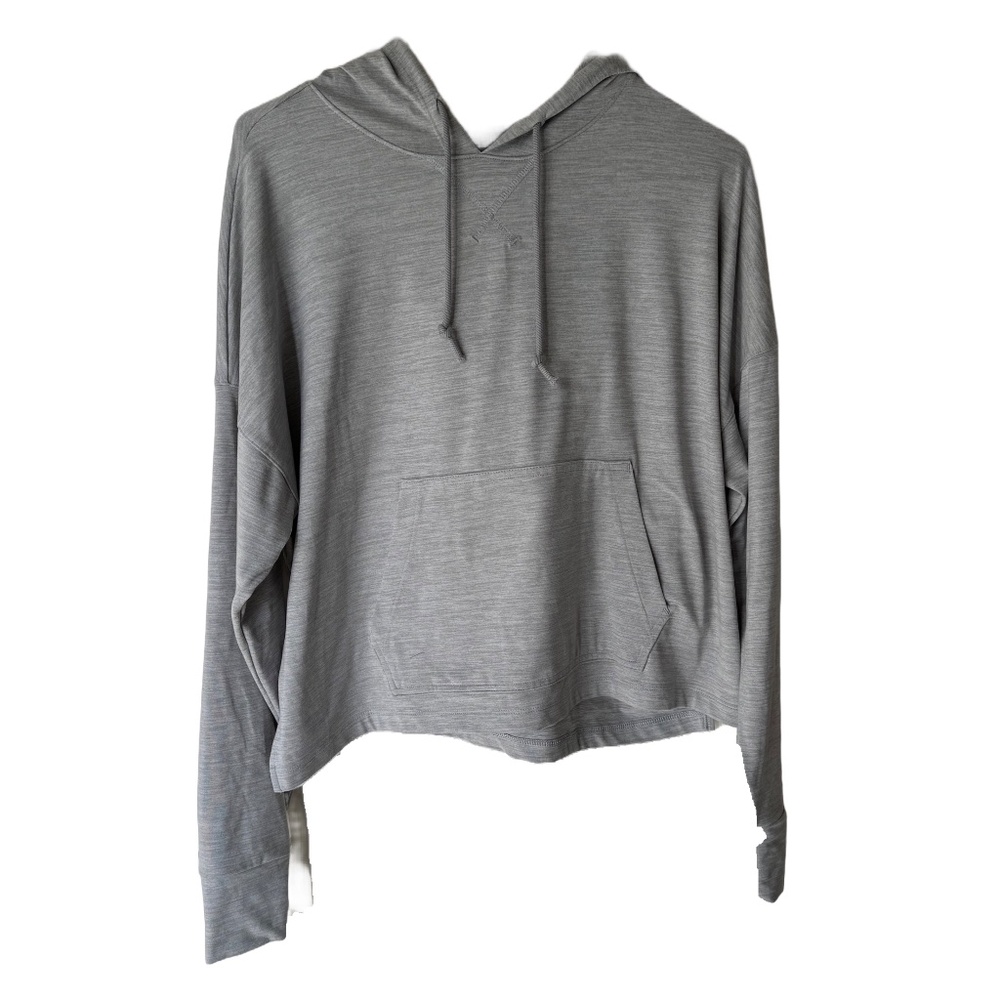 NEW Nike Yoga Dri-Fit Grey Cropped Hoodie Size Large